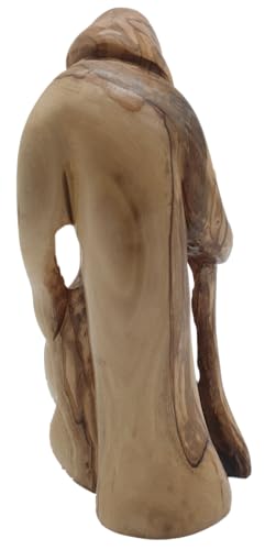 Zuluf 6.8" Olive Wood Holy Family Nativity Statue – Hand-Carved Mary, Joseph & Baby Jesus Figurine – Religious for Catholic Home or Friend’s Display – HOF016 - color: 6.8" Joseph, Mary and Baby Jesus