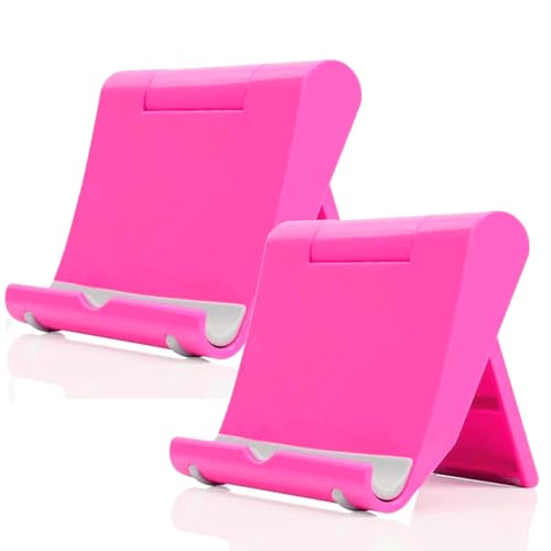 Cell Phone Stand 2 Pack, Desktop Holder for Phones & Tablets (2, Pink) - color: Pink