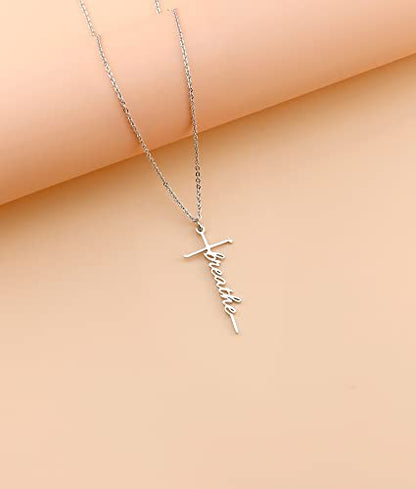Lcherry Faith Cross Pendant Necklace for Women Religious Christian Jewelry Birthday Christmas Gifts for Women - style: 15-Breathe