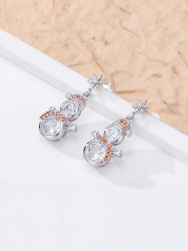 Dorunmo 925 Sterling Silver Dangle Drop Earrings for Women Holiday Earrings Hypoallergenic Halloween Christmas Jewelry Festival Gifts for Women - style: Christmas-Snowman-02