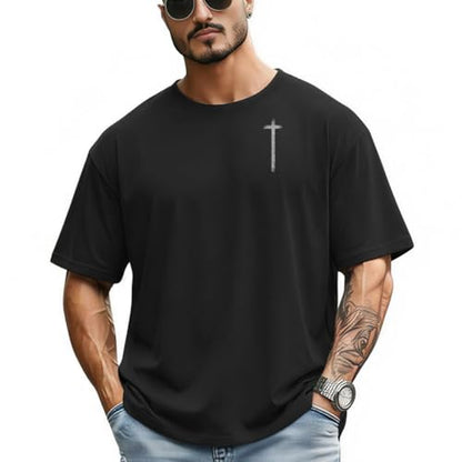 Men's Jesus Christian Shirts Christ America Flag Casual Tops - color: Black-faith Over Fear, size: XX-Large