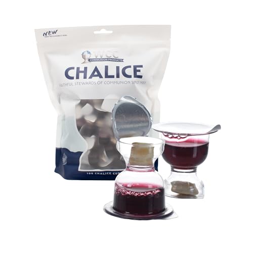 Chalice Bagged Communion Cups & Bread (100) | Concord Juice + Unleavened Bread | Easy-Open Single-Serve for Church - size: 0 Ounce (Pack of 100)
