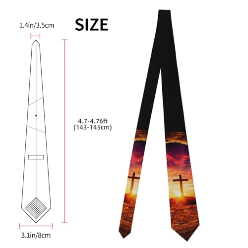 Men's Neckties, Novelty Printed Skinny Tie for Work Casual Party - color: Jesus Christ Cross