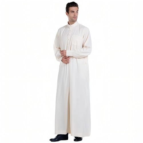 Men's Kaftan - Muslim Robe Thobe Caftan - color: Beige, size: Large
