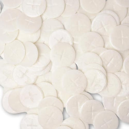 Altar Bread 1 1/8" White Cross Design 200 Communion Hosts