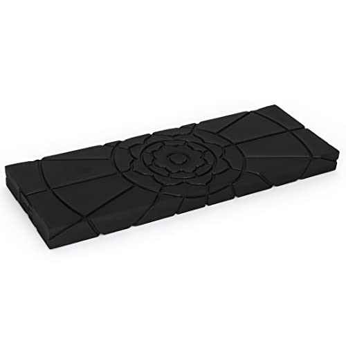 Teak Meditation Bench - Kneeling & Folding - Seiza Yoga & Prayer Bench (Black Foam Pad) - color: Black Foam Pad