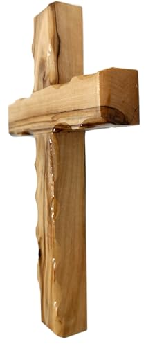 Zuluf 6.2" Olive Wood Plain Wall Cross | Christian Handmade Wooden Cross for Wall from Jerusalem Holy Land | Wall Cross for Home Decor | Catholic Wall Art | Religious Christian Decor Gift - size: 6.3"L x 3.9"W
