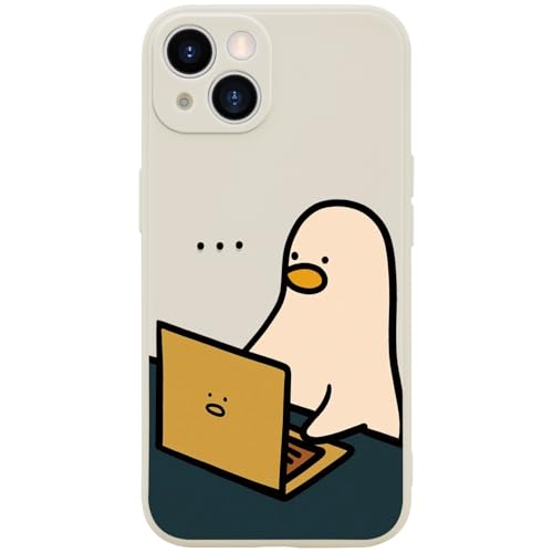 Cute Working Duck Case Cover for iPhone 11 Funny Duck Case Cover Liquid Silicone Soft Gel Rubber Matt Phone Cover with Microfiber Lining - color: Duck, size: iPhone 11