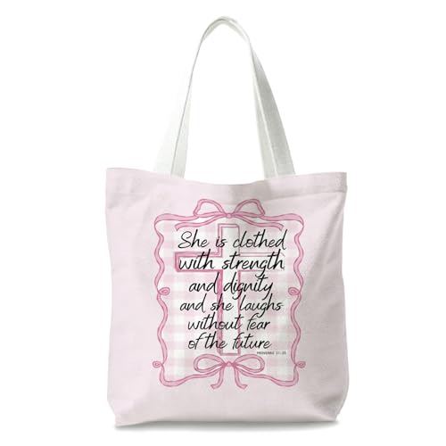Bible Tote Bags Cute Christian Preppy Canvas Tote Bag Christian Gifts for Women Reusable Shopping Bags(Parent) - color: Bible-7