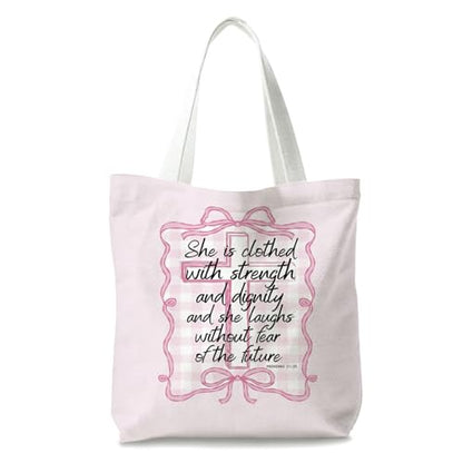 Bible Tote Bags Cute Christian Preppy Canvas Tote Bag Christian Gifts for Women Reusable Shopping Bags(Parent) - color: Bible-7