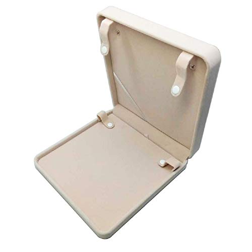 Jewelry Set Velvet Box Necklace Earring Ring Necklace Bracelet Gift Display Case Wedding Jewelry Storage Holder (Beige for Long Pearl Chain) - color: Beige for Long Pearl Chain
