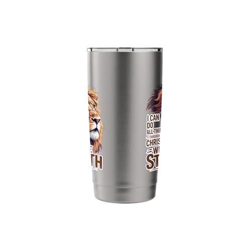 I Can Do All Things Through Christ Who Gives Me Strength Stainless Steel Insulated Tumbler - color: Brushed Steel