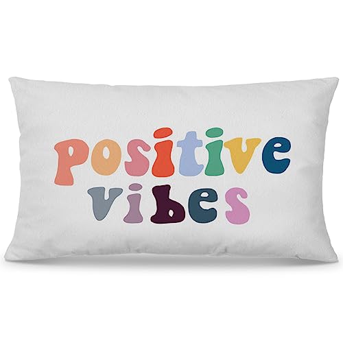Nogrit Positive Vibes Trendy Pillow Covers 12x20, Inspirational Pillow Covers, Positive Affirmations Gifts, Positivity Gifts - color: Positive Vibes