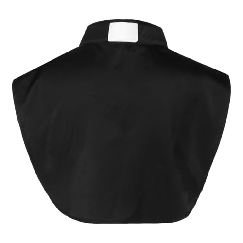 Clerical Bib Clergy Collar Priest Collar with Insert White Tab - style: Black