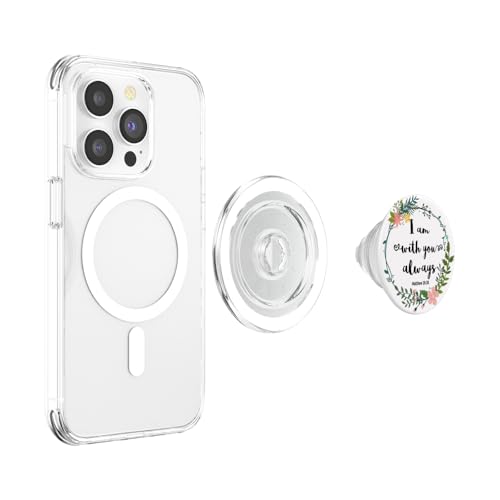 Christian Bible Verse Pop Socket - Matthew God Quotes PopSockets PopGrip: Swappable Grip for Phones & Tablets PopSockets PopGrip for MagSafe - style: Magnetic PopGrip