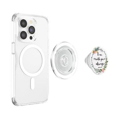 Christian Bible Verse Pop Socket - Matthew God Quotes PopSockets PopGrip: Swappable Grip for Phones & Tablets PopSockets PopGrip for MagSafe - style: Magnetic PopGrip