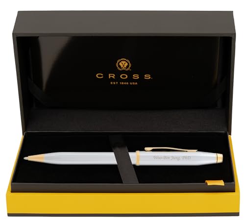 Cross Century II Personalized Medalist Ballpoint Pen, Chrome with Gold Trim - color: Medalist