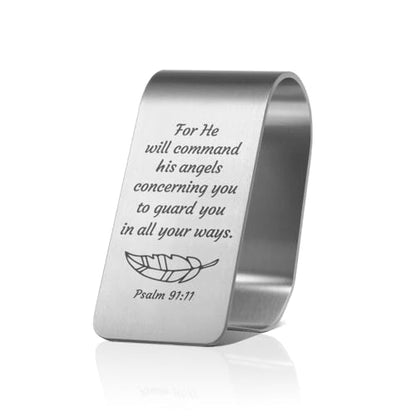 Psalm 91:18 Car Visor Clip, Christian Sun Visor Clip for Men Women - color: Sliver23
