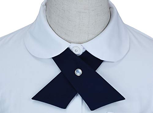 Adjustable Criss Cross Bow Tie School Uniform Pre Tied Bowtie Necktie Women Uniform Tie Cosplay Costume Accessory - color: 01, Navy Blue