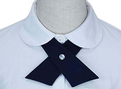Adjustable Criss Cross Bow Tie School Uniform Pre Tied Bowtie Necktie Women Uniform Tie Cosplay Costume Accessory - color: 01, Navy Blue