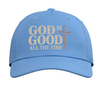 God is Good Jesus Hat Gospel Faith Pray Hat Bible Verse Adjustable Baseball Hat - color: Light Blue
