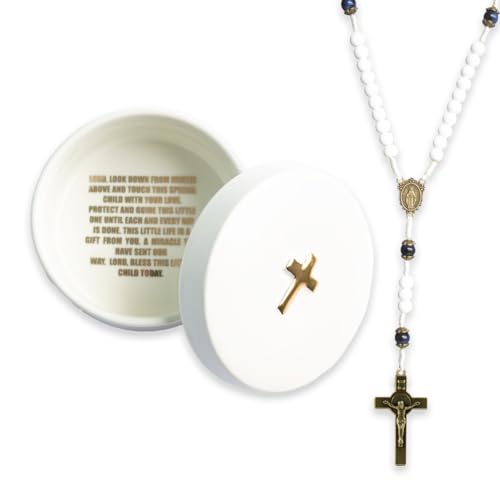 Baptism Gifts for Girl, Baptism Gifts, Catholic Baptism Gifts, Kids Rosary Beads Catholic, Baby Baptism Gifts, Christening Gifts for Girls, Christening Gifts for Girls, First Communion Gifts. - color: White/Golden