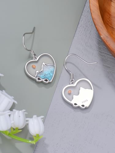 Dorunmo 925 Sterling Silver Mustard Seeds Dangle Earrings for Women Mountains Earrings Hypoallergenic Christmas Jewelry Gifts for Women - style: Mustard Seeds-Heart