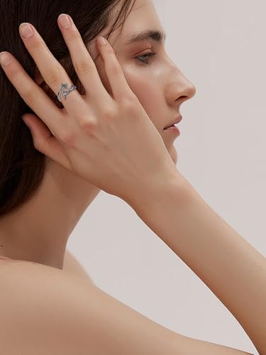 Cross Rings Faith Ring 925 Sterling Silver Adjustable Cross Wrap Ring Christian Fashion Band for Women - color: C-Black Gold