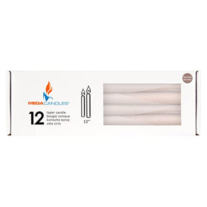 Mega Candles 12 pcs Unscented Rose Gold Taper Candles, Hand Poured Wax Candle 12 Inch x 7/8 Inch, Home Décor, Wedding Receptions, Centerpieces, Occasions, Events, Romantic Dinners, Prayer, Holders - color: Rose Gold