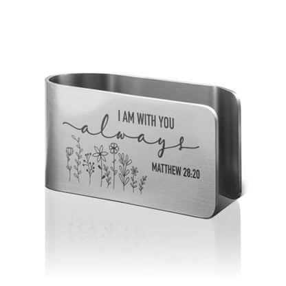 Matthew 28:20 Car Visor Clip, Christian Visor Clip for Women Men - color: Silver24