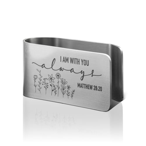 Matthew 28:20 Car Visor Clip, Christian Visor Clip for Women Men - color: Silver24