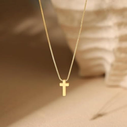 Fesciory Cross Necklace for Women, 14K Gold Plated Rhinestones Jewelry Gift - color: Gold Plated 7