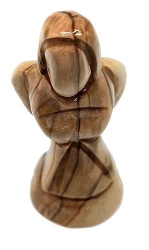 Zuluf Olive Wood Mini Praying Angel Statue (3.1") – Hand Carved Guardian Angel from Bethlehem – Christian Sympathy & Memorial Gift – Small Comfort Figurine for Prayer, Grief & Remembrance - color: 3.1" Mini Angel