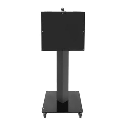 Suggestion Box with Lock and Key Donation Box with Stand and Wheel Acrylic Ballot Box Standing Offering Box for Church, Office, Voting (Black, Bar Hole) - color: Black, size: Bar Hole