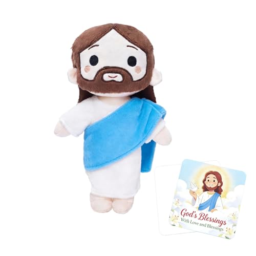 Jesus Plush Doll Jesus Stuffed Bible Doll Christian Plushie Gifts for Easter Christmas Church Religious Gifts for Kids Adults(Blue) - color: Blue