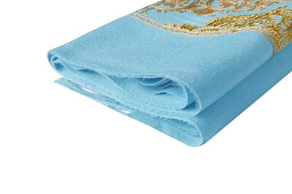 Urban CoCo Embroidered Scarf for Women, Tassel Shawl, Soft Lightweight Wrap - color: #2-light Blue