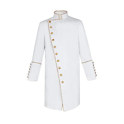 Men's Cassock Choir Short Cassock Minister Robe Clergy Pulpit Liturgical Church Top Coat - color: White, size: Large