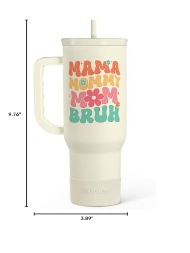 Mom Tumbler with Handle 40oz, Mama Mommy Mom Bruh Cup Stainless Steel Insulated Tumblers Coffee Travel Mugs, Gifts for Moms from Daughter Son, Best Mother Gift for Birthday Christmas Mothers Day - color: Mom 2