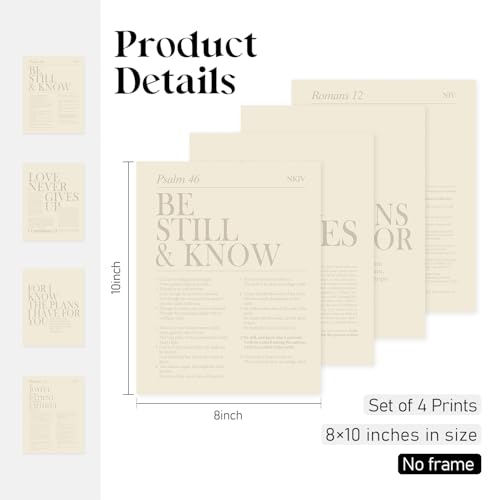Locomiss Beige Christian Wall Art Decor, Modern Bible Verse Prints Posters - color: Beige, size: 8x10 Inches