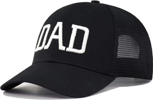 TSSGBL Various Gift Hats for Men - M L XL XXL Big Head Fit, Adjustable Mesh Trucker Ball Cap, Ideal Gifts - color: 3d-dad-mesh Black, size: XX-Large-3X-Large