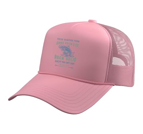 Christian Faith Jesus Simon Peter Funny Seafood Bible Verse Trucker Hat with Adjustable Mesh Back - color: Pink