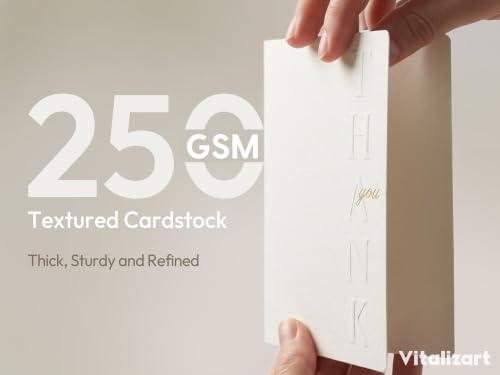 Vitalizart Debossed Thank You Cards with Envelopes 16 Pack 4.3" x 5.5" - color: White Card White Envelope, size: 16 pcs