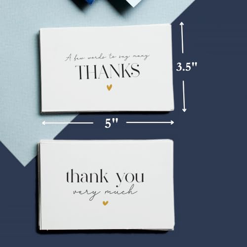 Thank You Cards with Envelopes Bulk Pack of 40 - Gold Foil Classic Fonts - color: Gold Foil - Classic