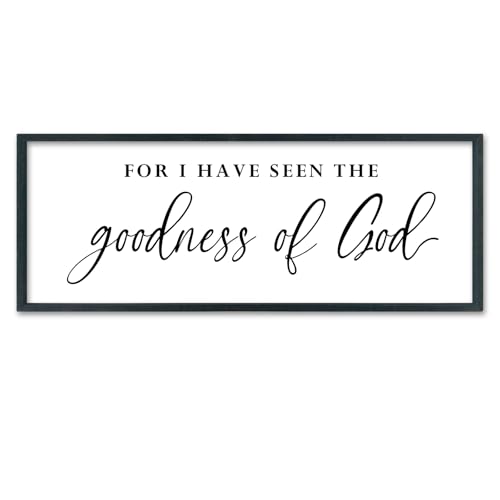 SRSZHIYUE I Have Seen the Goodness of God Wall Art, Black, 40x15 - color: For I Have Seen The Goodness (Black), size: 40"L x 15"W