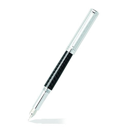 Sheaffer Intensity Carbon Fiber Fountain Pen with Chrome Cap, Trim, and Medium Nib - color: Carbon Fiber & Chrome, style: Fountain Pen, Medium Nib