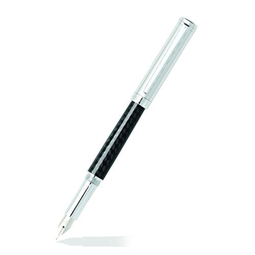 Sheaffer Intensity Carbon Fiber Fountain Pen with Chrome Cap, Trim, and Medium Nib - color: Carbon Fiber & Chrome, style: Fountain Pen, Medium Nib