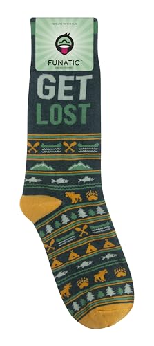 FUNATIC Crazy Socks with Funny Sayings - Novelty Gift for Men, Women, Adult - color: Get Lost