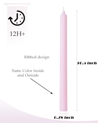 Red Taper Candles Driples Candlesticks Tapered Candles Ideal as Dinner Candle Smokeless and Unscented Long Burning 10.5 inch，Set of 12 - color: Ribbed10.5''-Gradient Red