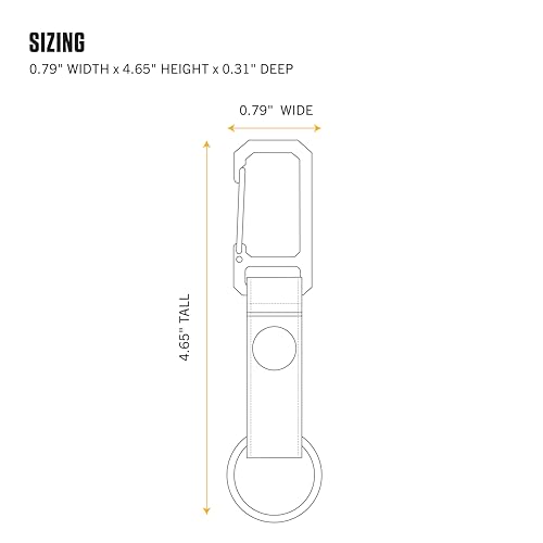 Carhartt Unisex Adult Durable Metal Key Keeper, Belt Loop Key Ring Holder with Self-Locking Metal Gate Clip for Car/Home Keys - color: Nylon Duck (Gravel)
