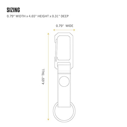 Carhartt Unisex Adult Durable Metal Key Keeper, Belt Loop Key Ring Holder with Self-Locking Metal Gate Clip for Car/Home Keys - color: Nylon Duck (Gravel)